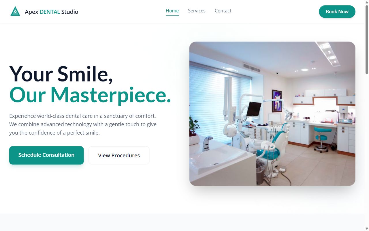 Apex Dental demo site screenshot