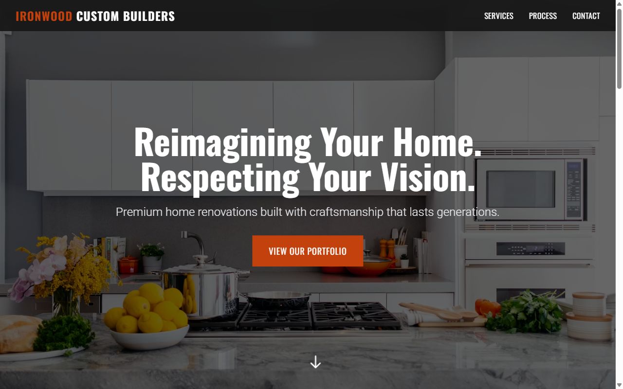 Ironwood Builders demo site screenshot
