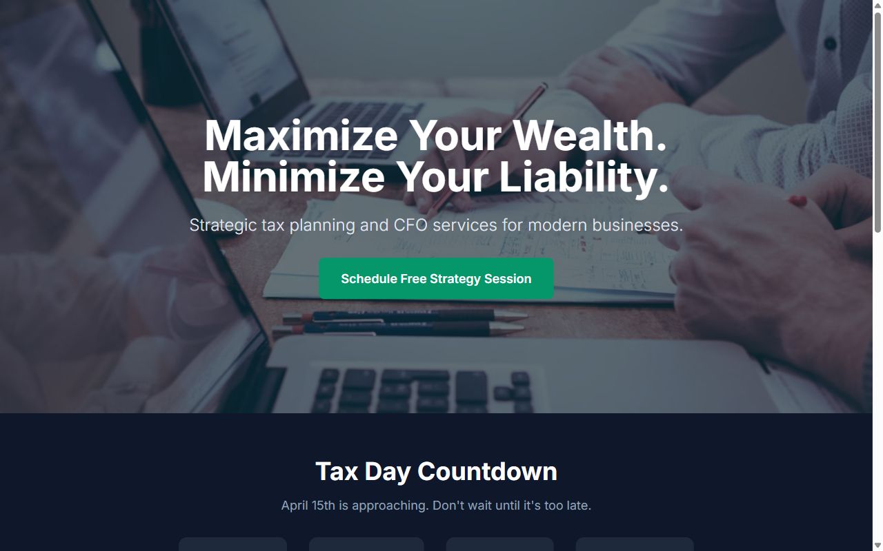 Sovereign Tax Wealth demo site screenshot